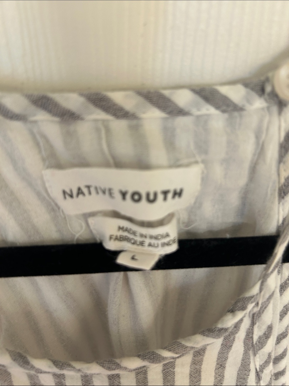 Native Youth Striped Halter Neck Summer Cotton Dress with Pockets Large - Picture 4 of 8